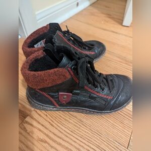 Rieker Leather and Wool Lined Ankle Boots